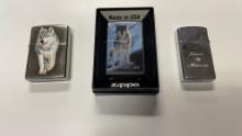 ZIPPO WOLVES & ENGRAVED LIGHTERS
