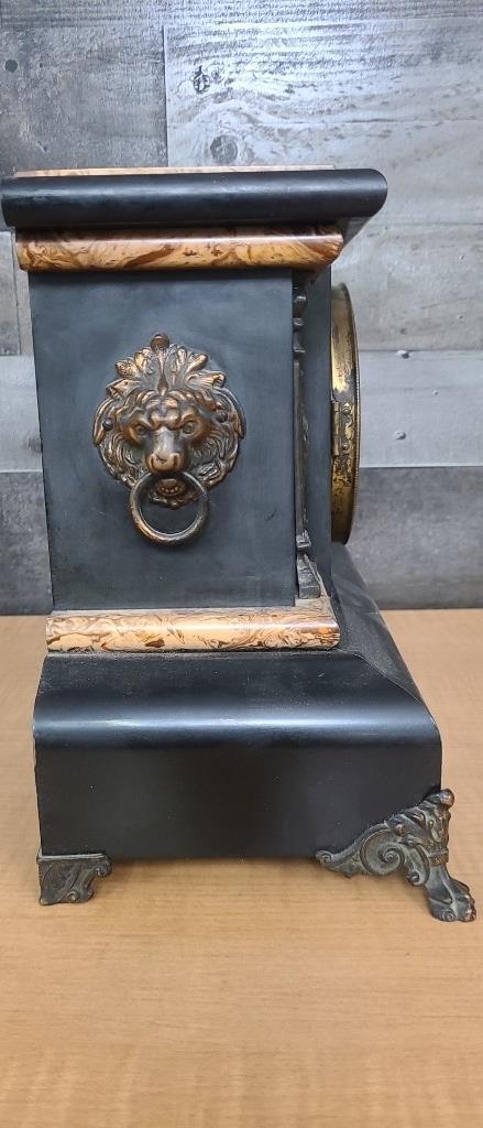 SETH THOMAS LION HEAD MANTLE CLOCK W/ CLAW FEET