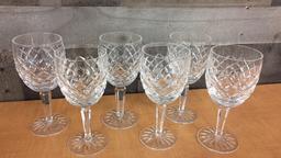 6) WATERFORD CRYSTAL COMERAGH WATER GOBLETS