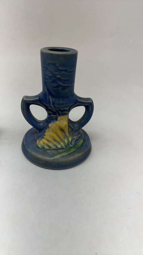 ROSEVILLE POTTERY "FREESIA" CANDLESTICK HOLDERS