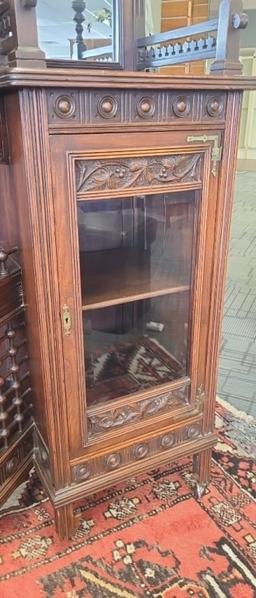 ANTIQUE GOTHIC REVIVIAL CURIO CABINET