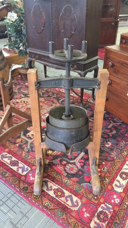 ANTIQUE MANUAL FRUIT WINE PRESS