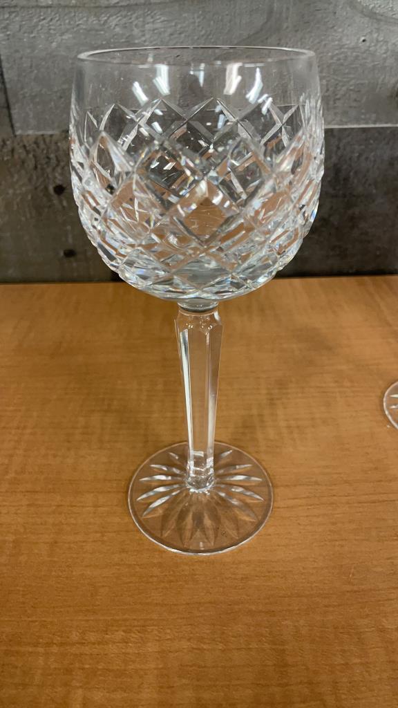 6) WATERFORD CRYSTAL COMERAGH WHITE WINE GOBLETS