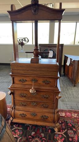 1890s VICTORIAN LINEN PRESS CABINET