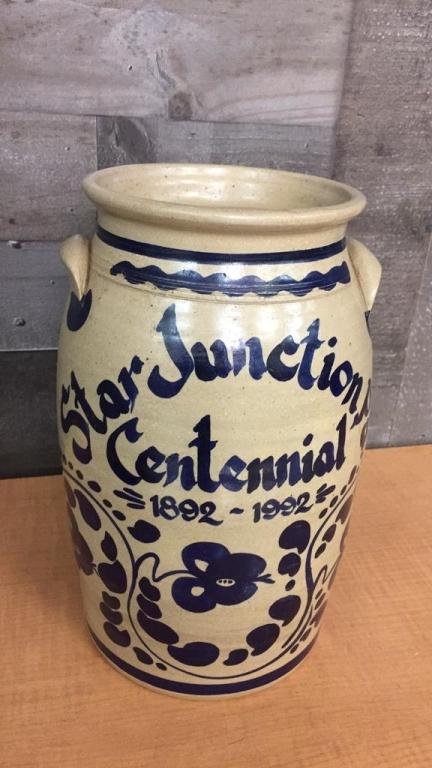 STAR JUNCTION PA CENTENNIAL STONEWARE CROCK