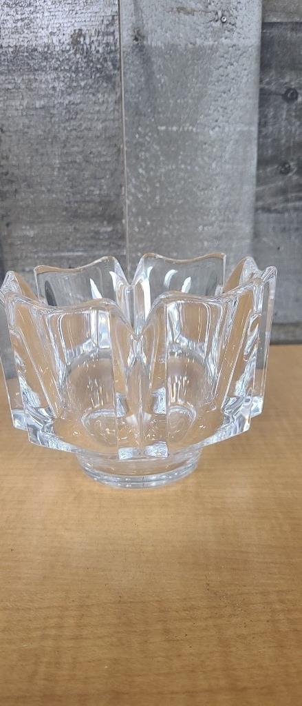 ORREFORS SWEDEN CORONA CRYSTAL CANDY DISH