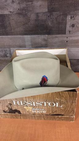 VTG RESISTOL PECOS XL BEAVER COWBOY HAT SZ 3.5