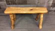 NATURAL STRIPPED WOOD LOG BENCH