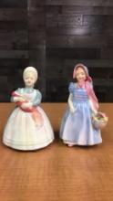 2) ROYAL DOULTON PORCELAIN "WENDY" & THE RAG DOLL