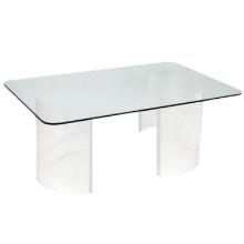 CONTEMPORARY SOLID GLASS RECTANGLE DINING TABLE