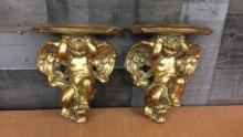 PUTTO, WINGED CHERUB, BRACKET SHELVES