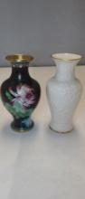 JINGFA CLOISONNE CLOUD & LENOX BLOSSOM VASES