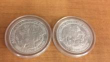 2) .999 FINE SILVER PROSPECTOR COINS