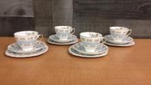 12PC ENGLISH BONE CHINA TEACUPS SET