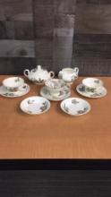 POPE GOSSER BLACK ROSE TEA SET