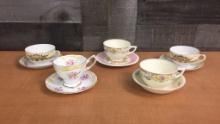 10PC YELLOW & PINK FLORALS TEACUP SETS