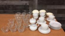 HAVILAND CHINA, ROYAL DOULTON BOWLS, & GLASSWARE