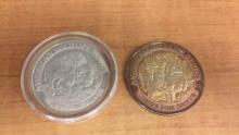 2) .999 FINE SILVER PROSPECTOR COINS