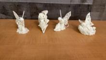 WHITE CERAMIC FAIRY ORNAMENTS