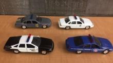 4) ROAD CHAMPS DIECAST U.S. PATROL CARS