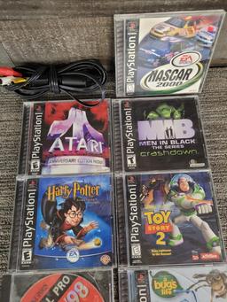 PLAYSTATION 1 CONSOLE, CONTROLLERS, & GAMES