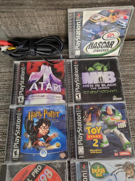 PLAYSTATION 1 CONSOLE, CONTROLLERS, & GAMES