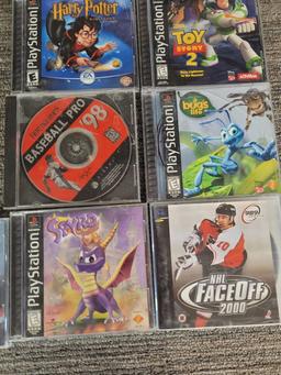 PLAYSTATION 1 CONSOLE, CONTROLLERS, & GAMES