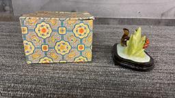 JADE & TIGERSEYE STONE SQUIRREL & ORANGE BERRIES