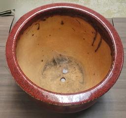 OVERSIZED RED CERAMIC PLANTER