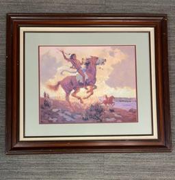 NATIVE AMERICAN HUNTING PARTY BY HAROLD HOPKINSON