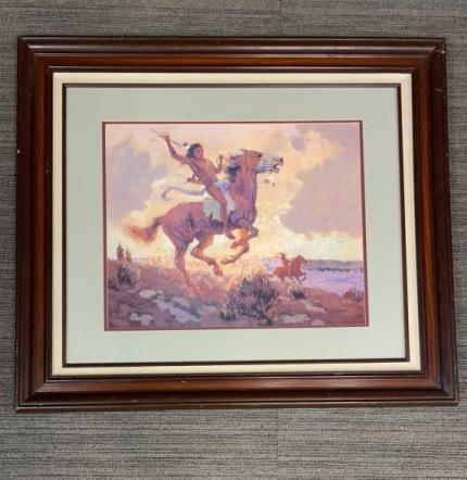 NATIVE AMERICAN HUNTING PARTY BY HAROLD HOPKINSON