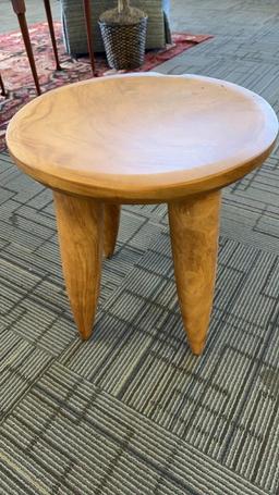 BURLWOOD STUMP TABLE/STOOL