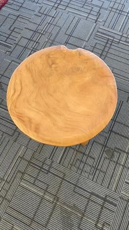 BURLWOOD STUMP TABLE/STOOL