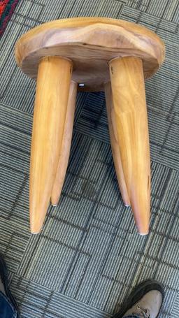 BURLWOOD STUMP TABLE/STOOL