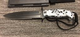 TAC XTREME SKULL CAMO HANDLE KNIFE    TX-1456WSC
