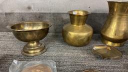 BRASS VASES, COLLANDER, PHOTO FRAME & MORE