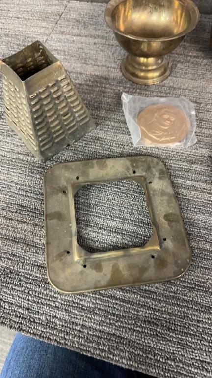 BRASS VASES, COLLANDER, PHOTO FRAME & MORE
