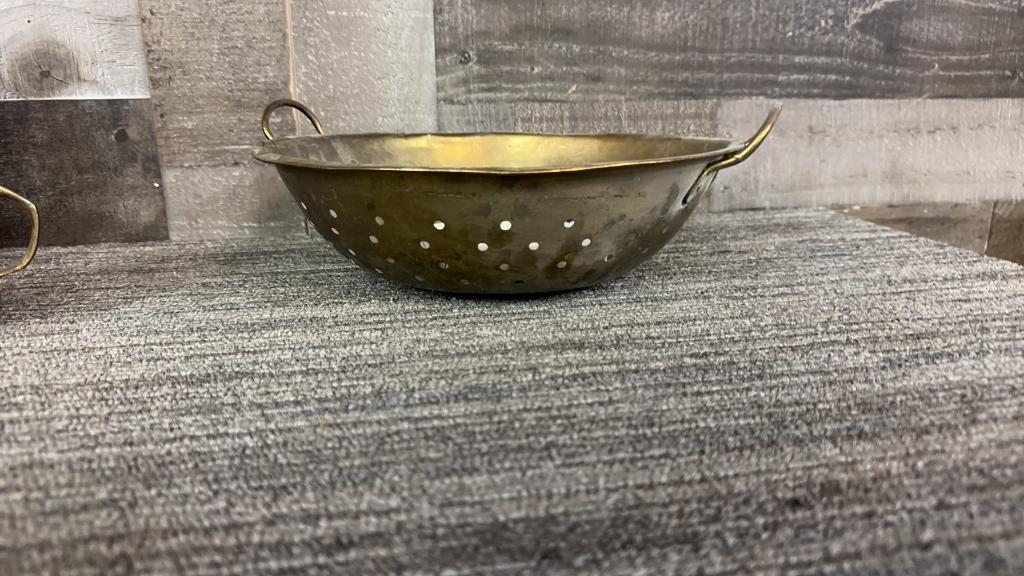 BRASS VASES, COLLANDER, PHOTO FRAME & MORE