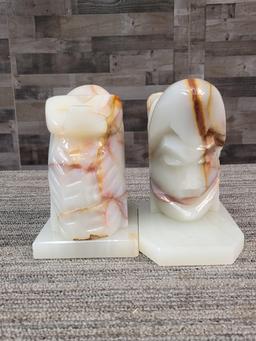 MARBLE WARRIOR BOOKENDS