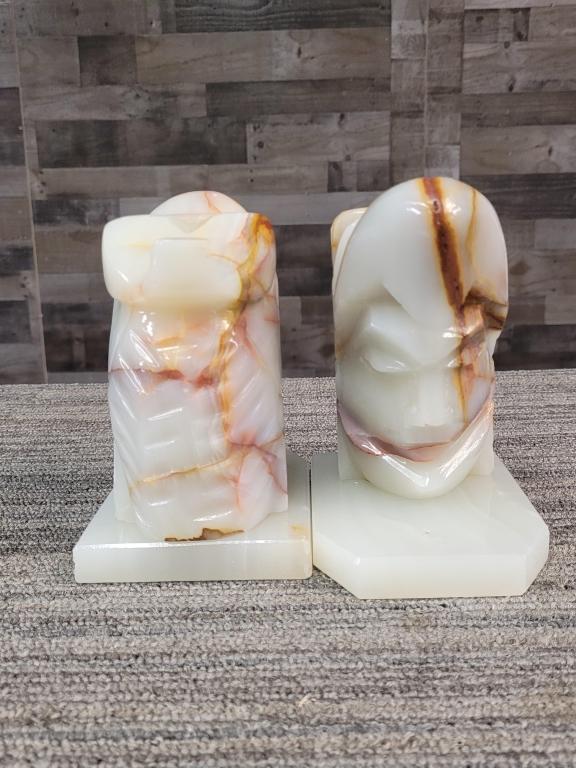 MARBLE WARRIOR BOOKENDS