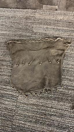 ANTIQUE WHITING & DAVIS CO MESH BAG & CINCH POUCH