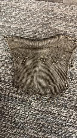 ANTIQUE WHITING & DAVIS CO MESH BAG & CINCH POUCH