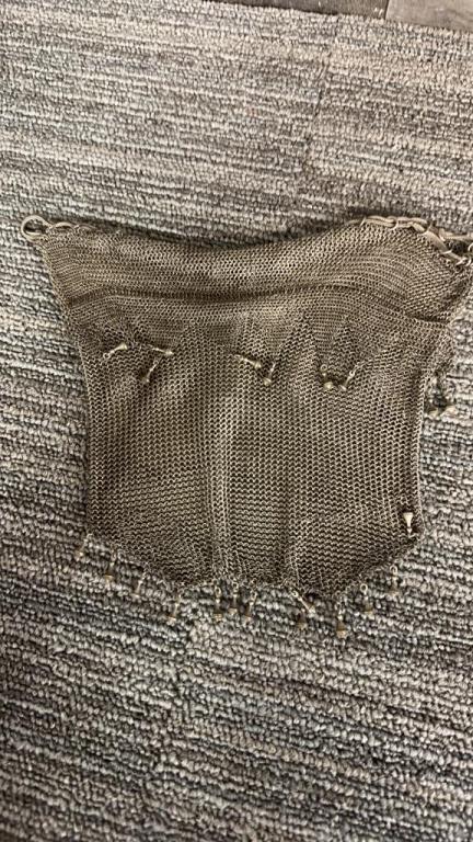 ANTIQUE WHITING & DAVIS CO MESH BAG & CINCH POUCH