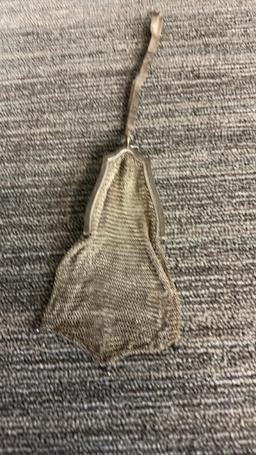 ANTIQUE WHITING & DAVIS CO MESH BAG & CINCH POUCH