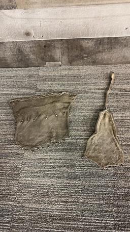 ANTIQUE WHITING & DAVIS CO MESH BAG & CINCH POUCH