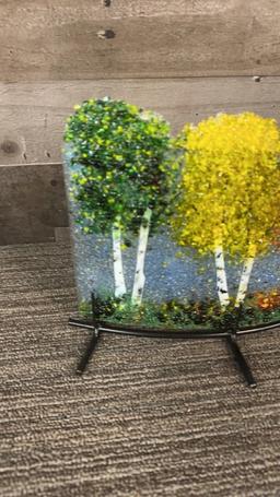 4 SEASONS CURVED FUSED GLASS ART
