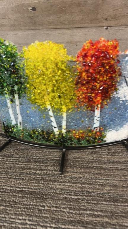 4 SEASONS CURVED FUSED GLASS ART
