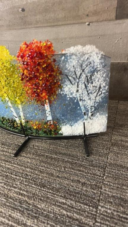 4 SEASONS CURVED FUSED GLASS ART