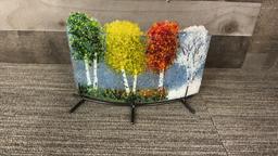 4 SEASONS CURVED FUSED GLASS ART