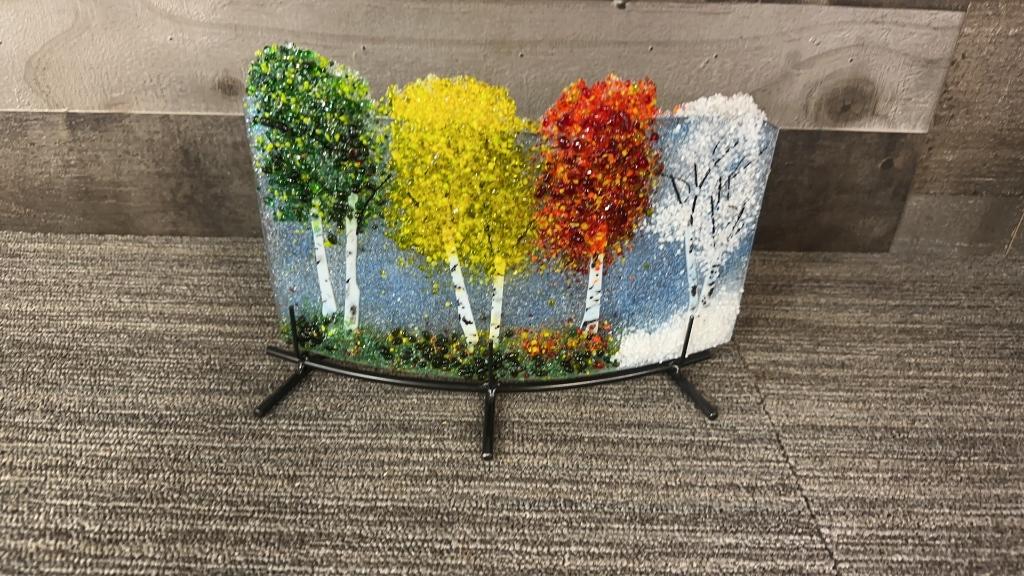 4 SEASONS CURVED FUSED GLASS ART